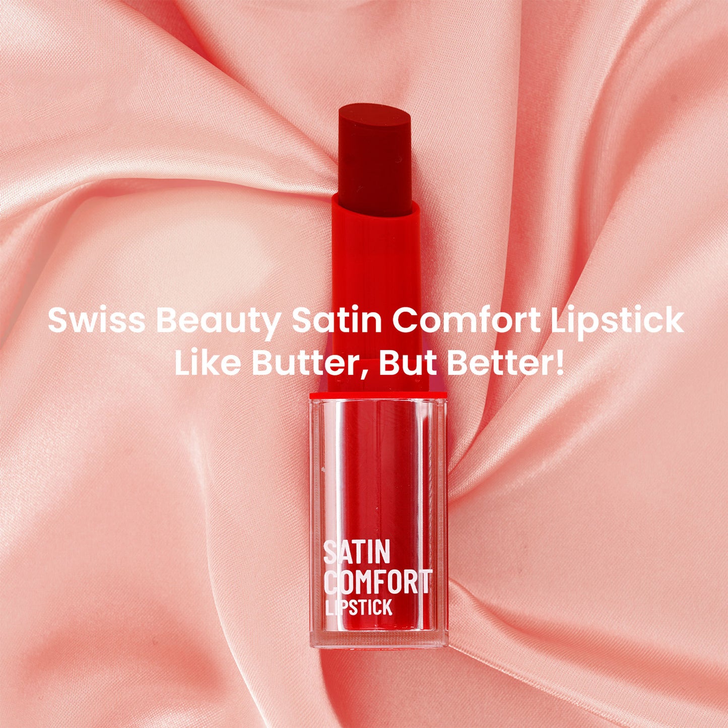 Swiss Beauty Satin Comfort Smooth Glide, Highly Pigmented , Ultra Hydrating Lipstick - 3 Roasted Brown