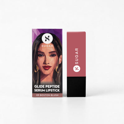 SUGAR Glide Peptide Serum Lipstick HA + Vit E Velvet Matte - 09 Boston Blush