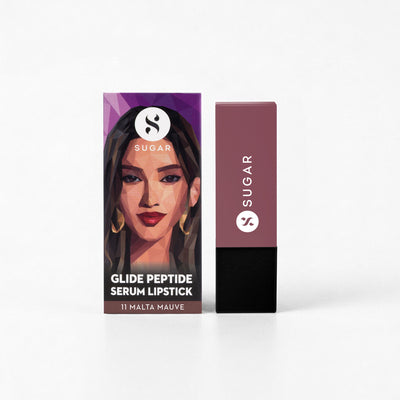 SUGAR Glide Peptide Serum Lipstick HA + Vit E Velvet Matte - 11 Malta Mauve