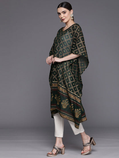 Dhiyona IE Women Ethnic Motifs Printed Gotta Patti Kaftan Kurta