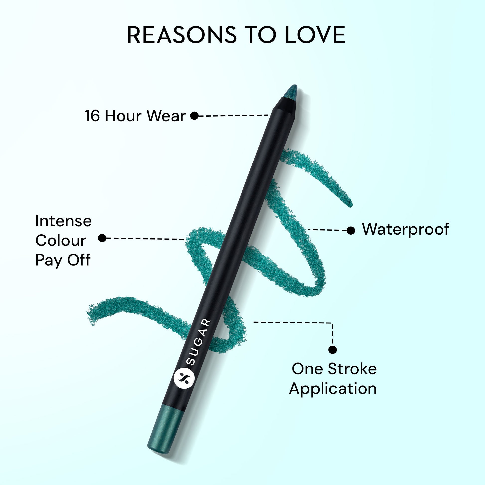 SUGAR Stroke Of Genius Heavy Duty Kohl With Free Sharpener - 01 Back To Black - 11 Copper Charm