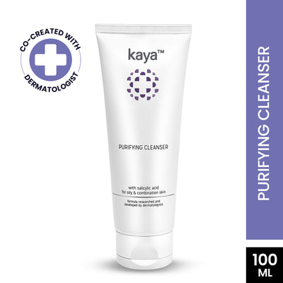Kaya Acne Care Purifying Cleanser Salicylic Acid Face Wash Reduces Acne & Pimples for Pimple Prone Skin Face Wash for Oily Skin, 100ml