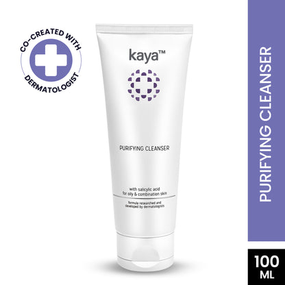 Kaya Acne Care Purifying Cleanser Salicylic Acid Face Wash Reduces Acne & Pimples for Pimple Prone Skin Face Wash for Oily Skin, 100ml