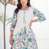 Dhiyona IE Floral Printed A-Line Pure Cotton Kurta With Trousers