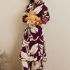 Dhiyona IE Shirt Collar Floral Printed Straight Kurta with Trouser