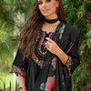 Dhiyona IE Floral Embroidered Tieup Neck Liva A-Line Kurta With Trousers & Dupatta