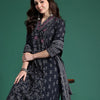Dhiyona IE Floral Printed Pure Cotton Kurta with Trousers & Dupatta