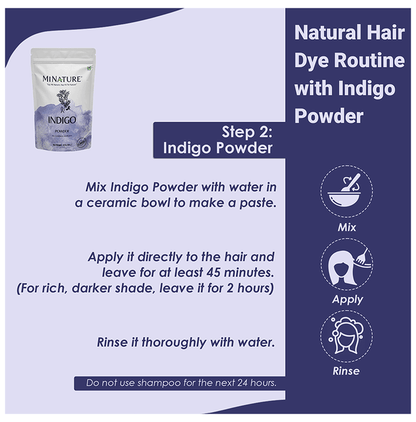 Minature Indigo Organic Powder hair mask in a small jar, showcasing vibrant blue powder for natural hair color treatment.