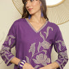 Dhiyona IE Women Embroidered V-Neck Top and Trousers Co-Ords