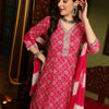 Dhiyona SN Women's Pink Ethnic Motifs Printed Sequinned Pure Cotton A-Line Kurta Set