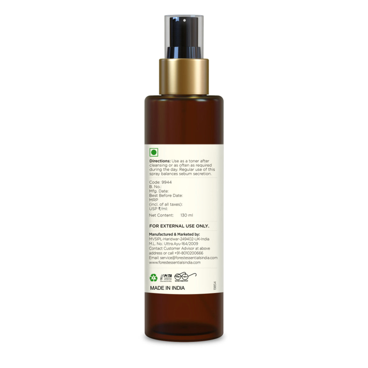Forest Essentials Shudhi Skin Clarifying Facial Spray - Hydrating Toner for Acne Prone Skin
