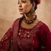 Dhiyona IE Women Floral Embroidered Regular Thread Work Kurta with Trousers & With Dupatta