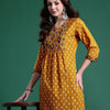 Dhiyona IE Women Printed Pleated Mirror Work Pure Cotton Kurta with Trousers