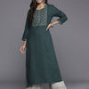 Dhiyona IE Ethnic Motifs Embroidered Round Neck Sequins Straight Kurtas