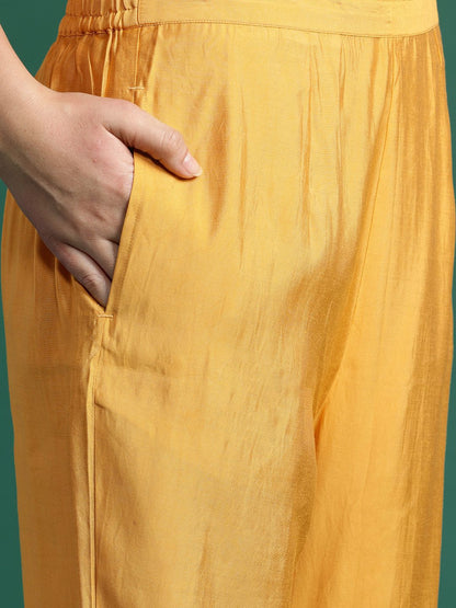 Indyancart IE Floral Embroidered Sequinned Kurta With Trousers & Dupatta