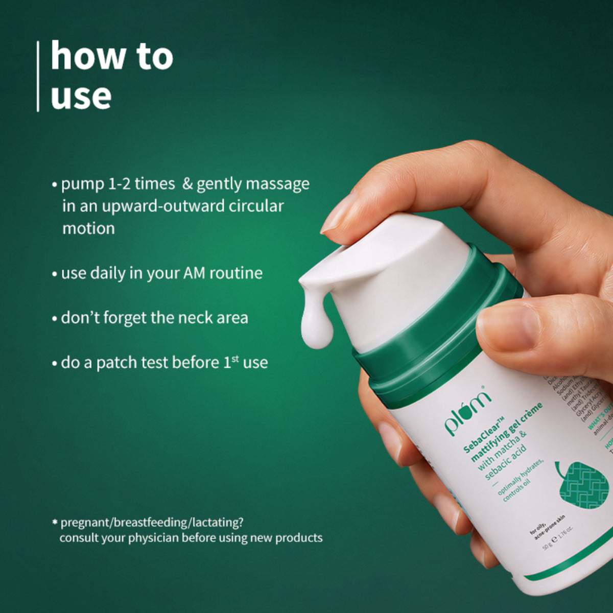 Plum SebaclearTM Mattifying Gel Crème With Matcha & Sebacic Acid