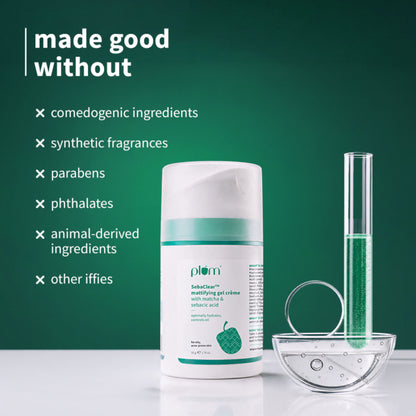 Plum SebaclearTM Mattifying Gel Crème With Matcha & Sebacic Acid