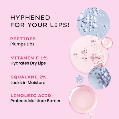 Hyphen Tinted Lip Balm - Marshmallow, 1% Vit E, 2% Squalane & Peptides, Brightens & Moisturizes