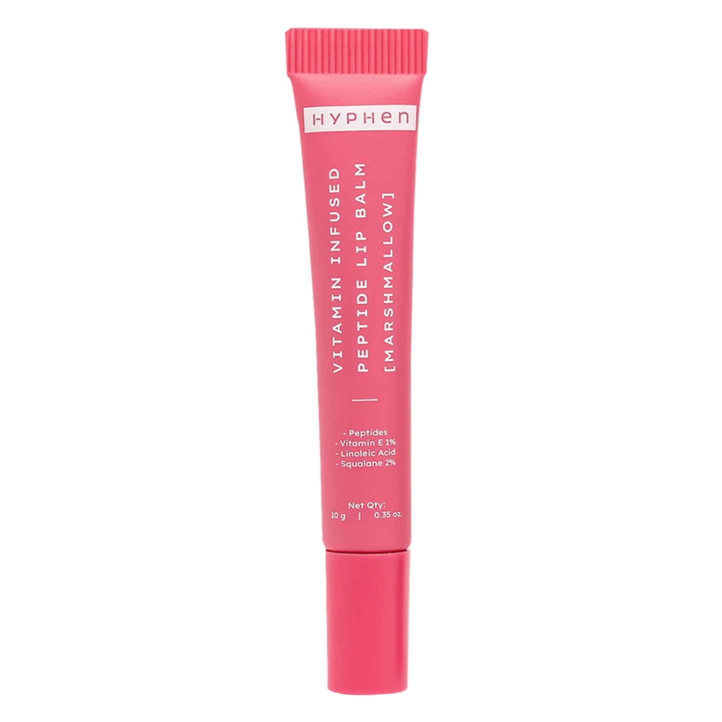 Hyphen Tinted Lip Balm - Marshmallow, 1% Vit E, 2% Squalane & Peptides, Brightens & Moisturizes