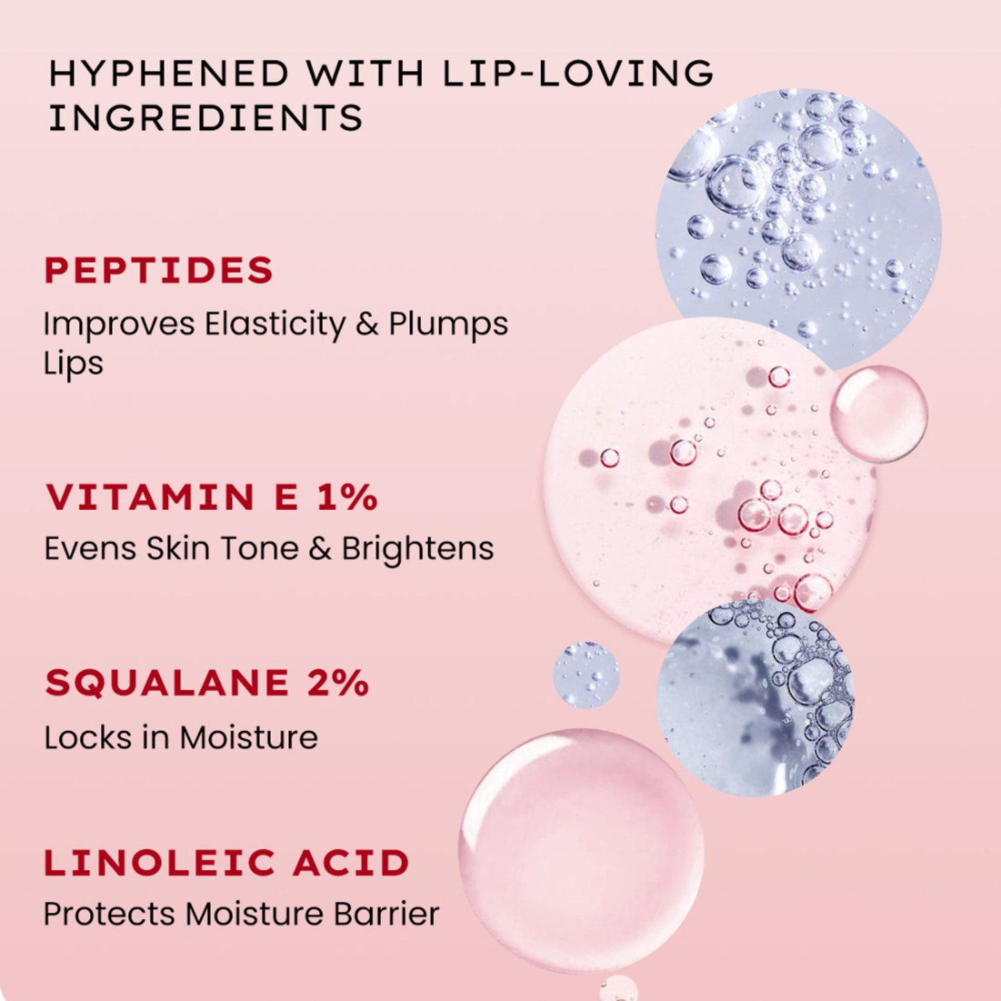 Hyphen Tinted Lip Balm, Brightens Dark & Dry Lips - 1% Vitamin E, Peptide & Squalane - Jelly Glaze