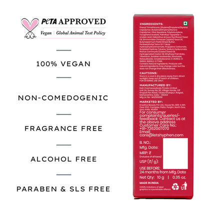 Hyphen Tinted Lip Balm, Brightens Dark & Dry Lips - 1% Vitamin E, Peptide & Squalane - Jelly Glaze