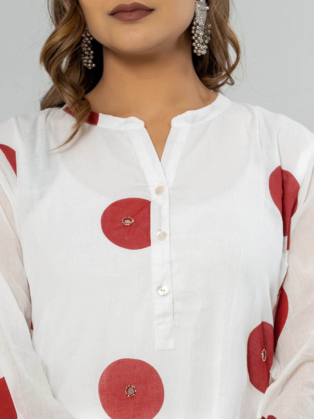 Dhiyona IE Women Printed Panelled Sequinned Pure Cotton Kurta Trousers & Dupatta