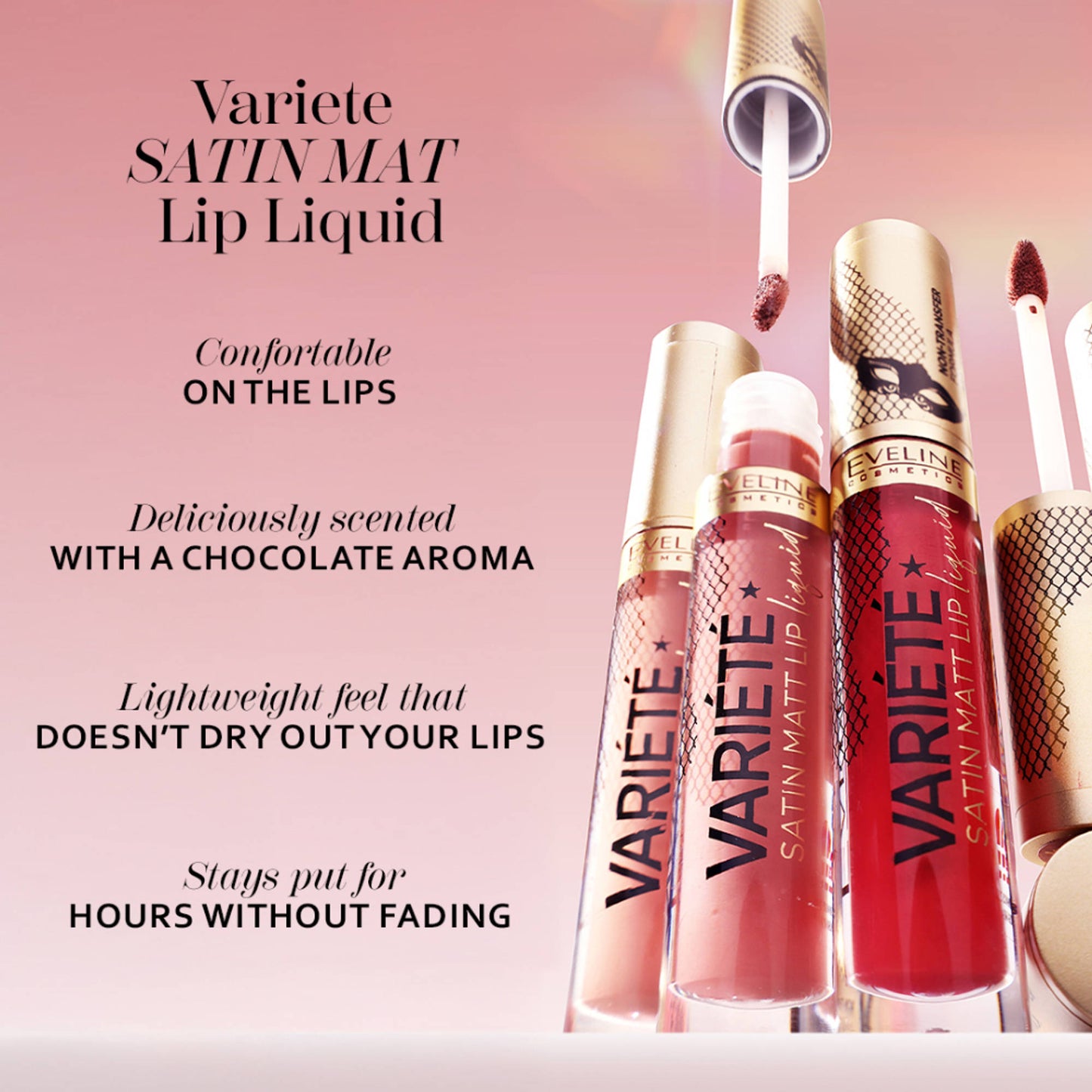 Eveline Cosmetics Variete Satin Matt Lip Liquid Lipstick - 03 Berry Shake