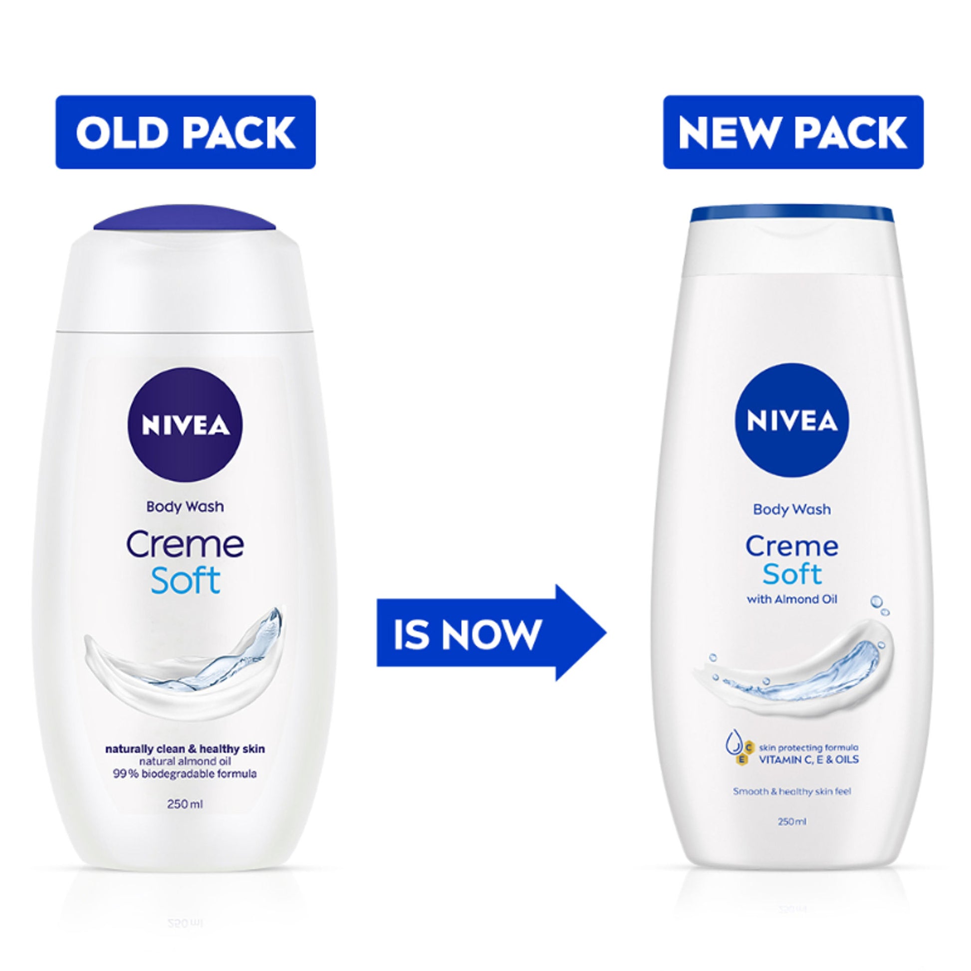 NIVEA Body Wash- Creme Soft Naturally Clean & Healthy Skin Natural Almond Oil
