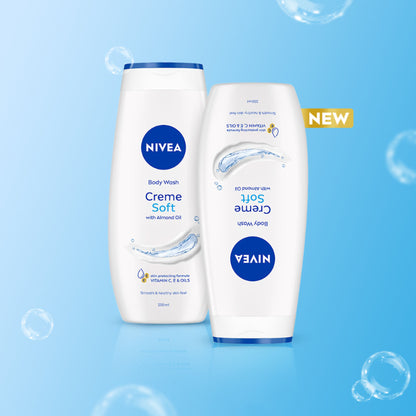 NIVEA Body Wash- Creme Soft Naturally Clean & Healthy Skin Natural Almond Oil