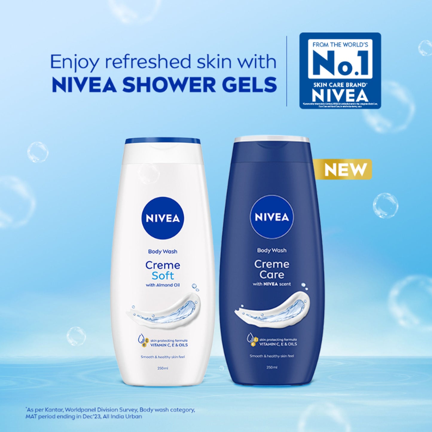 NIVEA Body Wash- Creme Soft Naturally Clean & Healthy Skin Natural Almond Oil