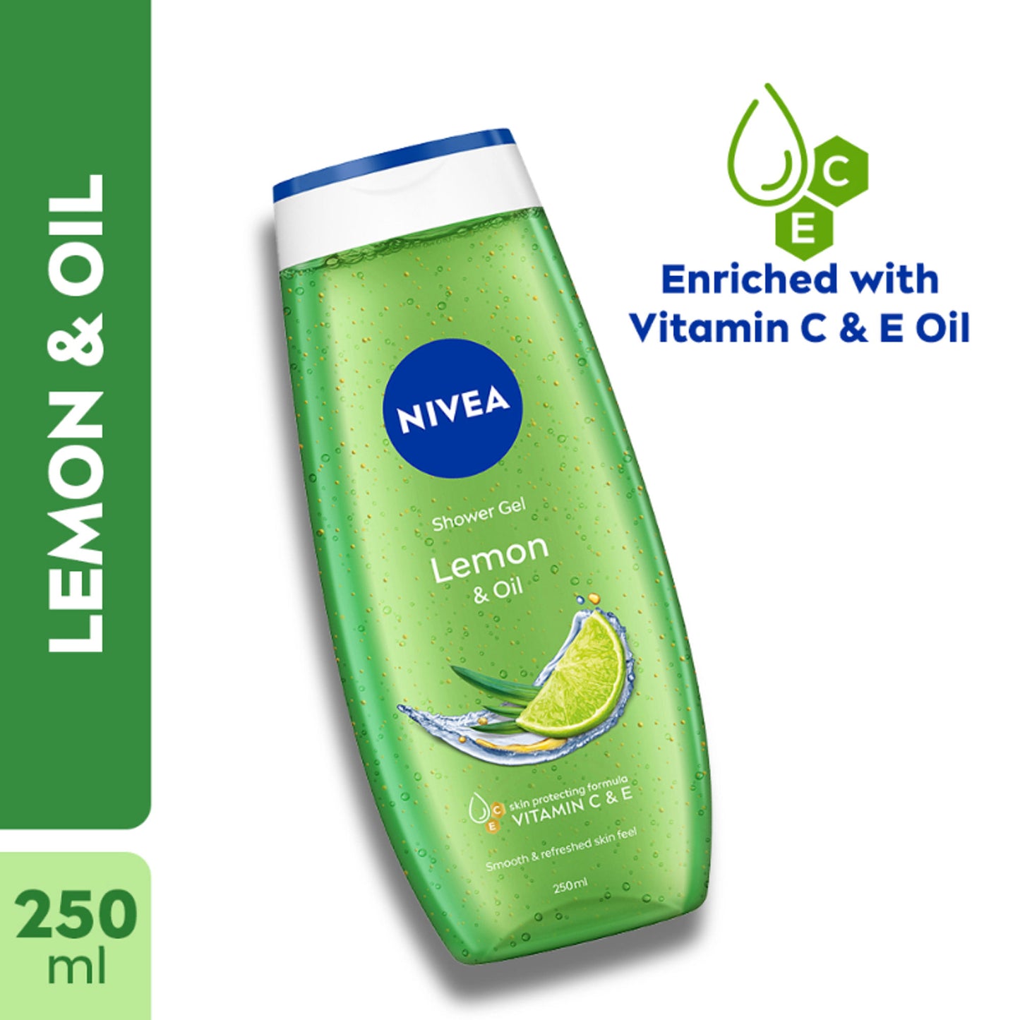 NIVEA Body Wash, Lemon & Oil Shower Gel, Pampering Care & Refreshing Scent of Lemon