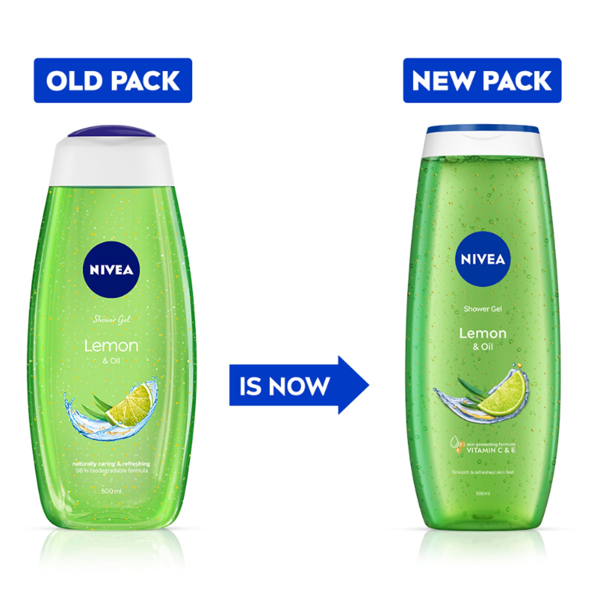 NIVEA Body Wash, Lemon & Oil Shower Gel, Pampering Care & Refreshing Scent of Lemon
