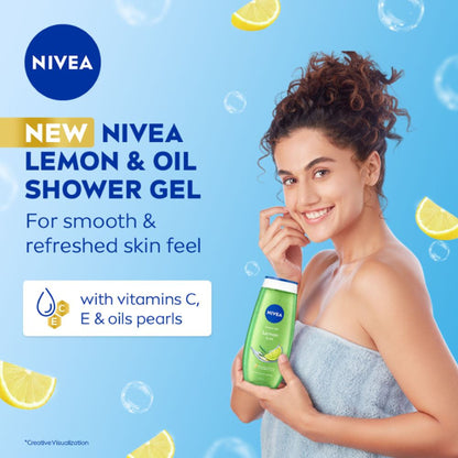 NIVEA Body Wash, Lemon & Oil Shower Gel, Pampering Care & Refreshing Scent of Lemon