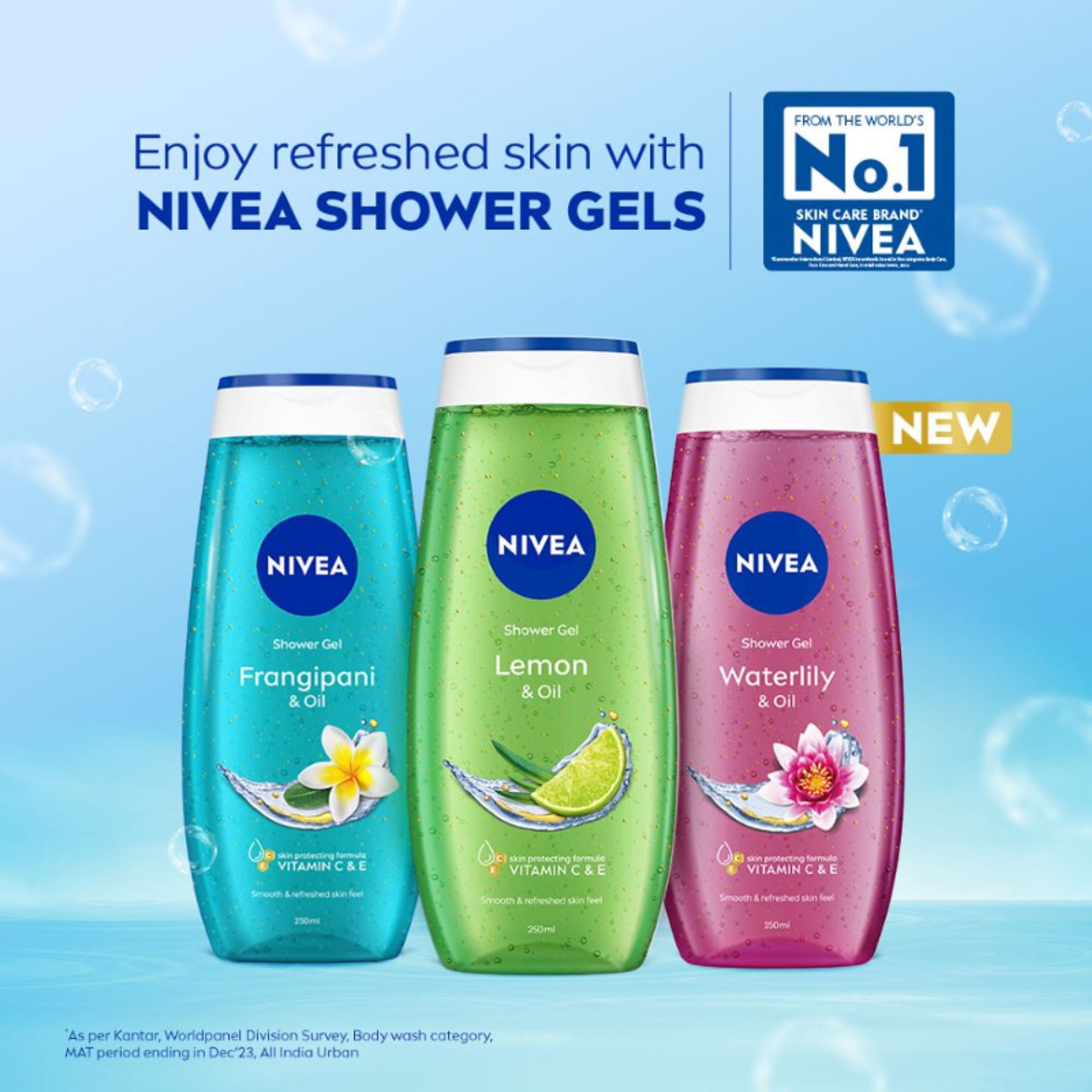 NIVEA Body Wash, Lemon & Oil Shower Gel, Pampering Care & Refreshing Scent of Lemon