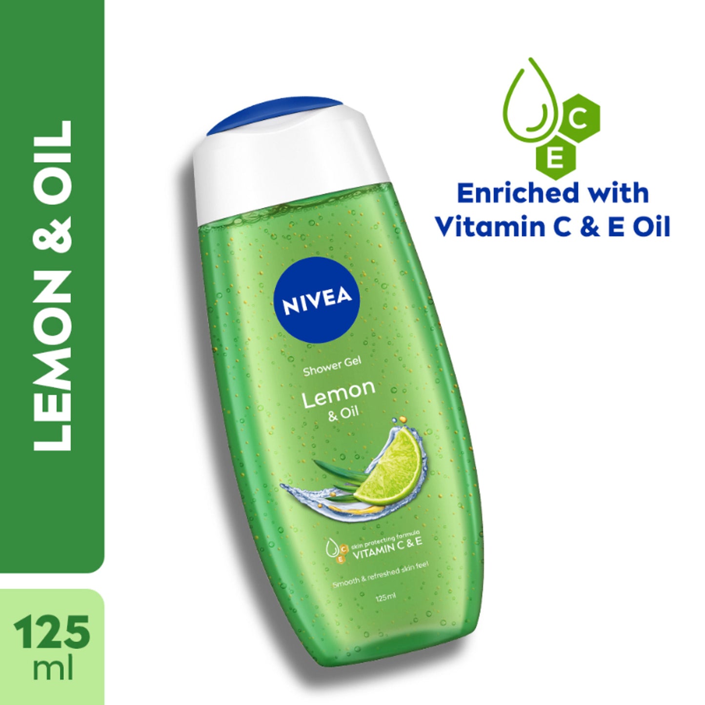 NIVEA Body Wash, Lemon & Oil Shower Gel, Pampering Care & Refreshing Scent of Lemon