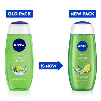 NIVEA Body Wash, Lemon & Oil Shower Gel, Pampering Care & Refreshing Scent of Lemon