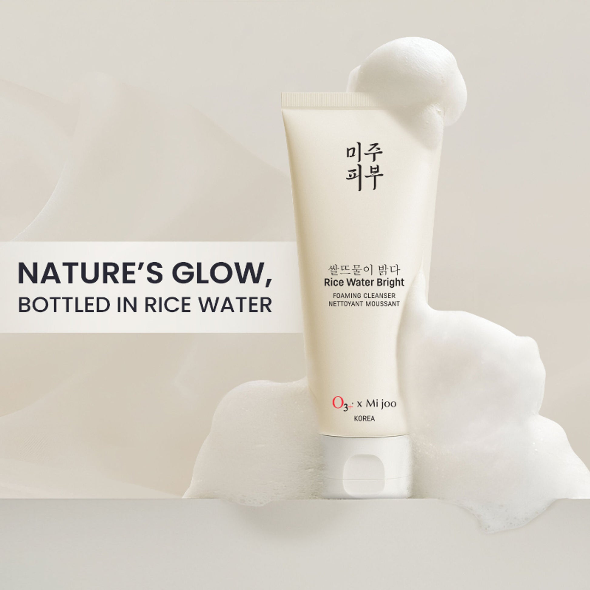 O3+ Mijoo Korea Rice Water Bright Foaming Cleanser
