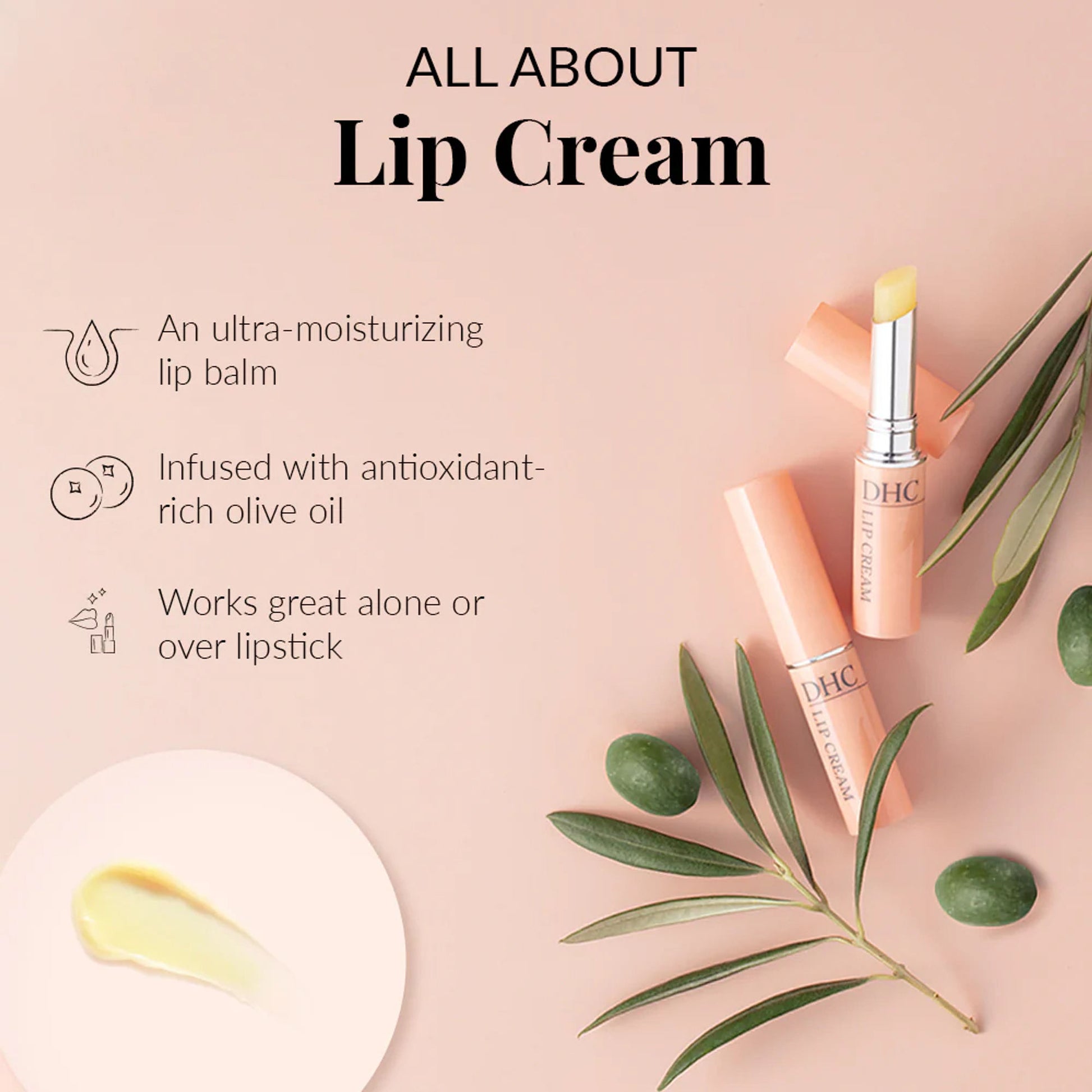DHC Beauty Lip Cream (Lip Balm) For Dry Chapped Lips - Day Long Moisturizing Lip Mask