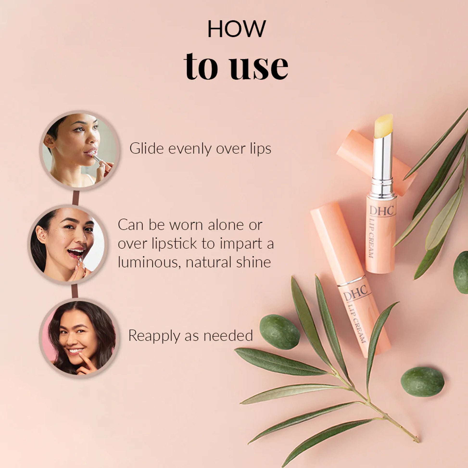 DHC Beauty Lip Cream (Lip Balm) For Dry Chapped Lips - Day Long Moisturizing Lip Mask