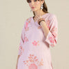 Dhiyona IE Printed V-Neck Top With Trousers Co-Ords