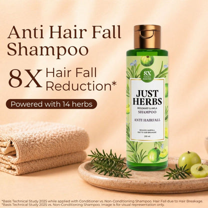 Just Herbs 8 In 1 Root Nourishing Shampoo, Amla & Neem, Normal To Oily Hair