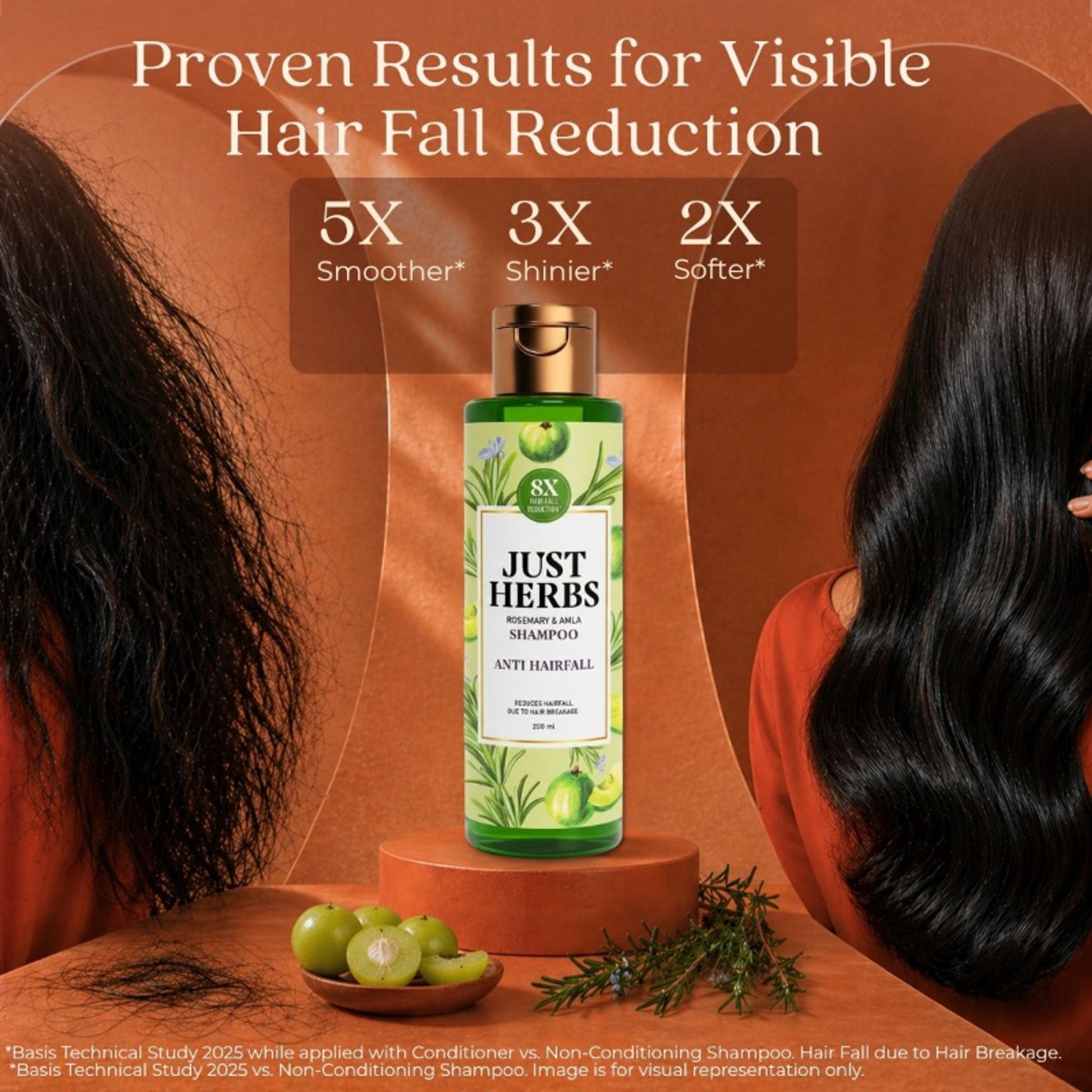 Just Herbs 8 In 1 Root Nourishing Shampoo, Amla & Neem, Normal To Oily Hair