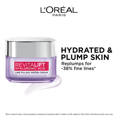 L'Oreal Paris Hyaluronic Acid Line Filling Water Cream with Ceramides for Hydration & Barrier Repair