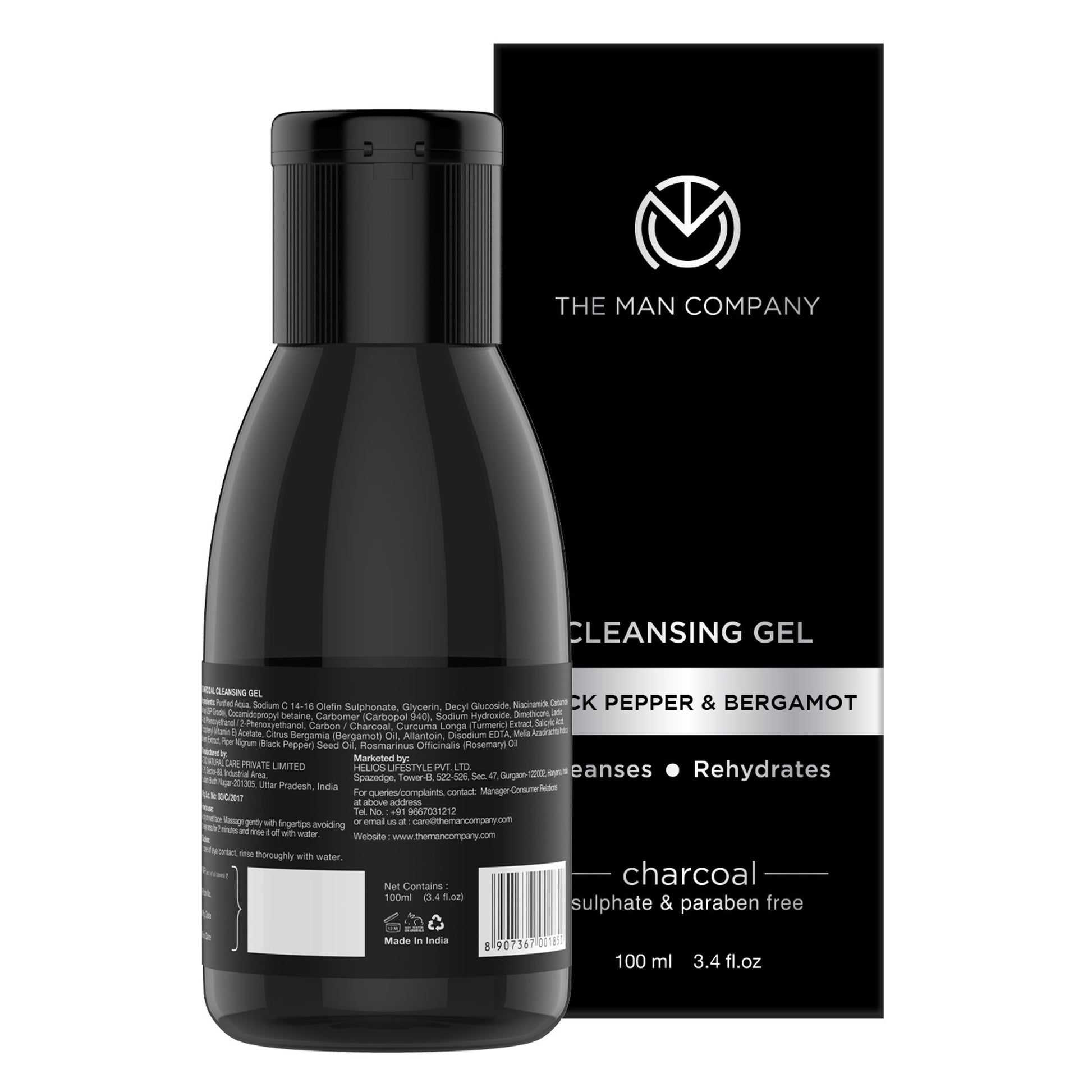 The Man Company Charcoal Cleansing Gel With Bergamot & Black Pepper