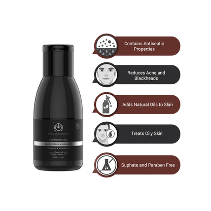 The Man Company Charcoal Cleansing Gel With Bergamot & Black Pepper