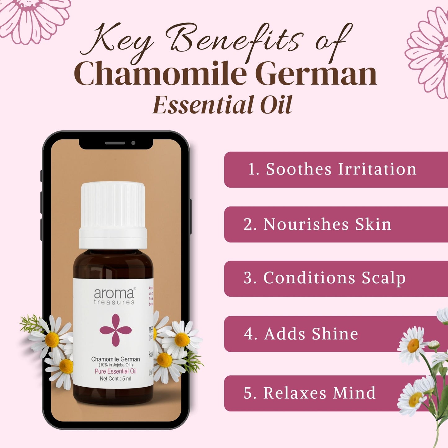 Aroma Treasures Chamomile German Pure Essential Oil