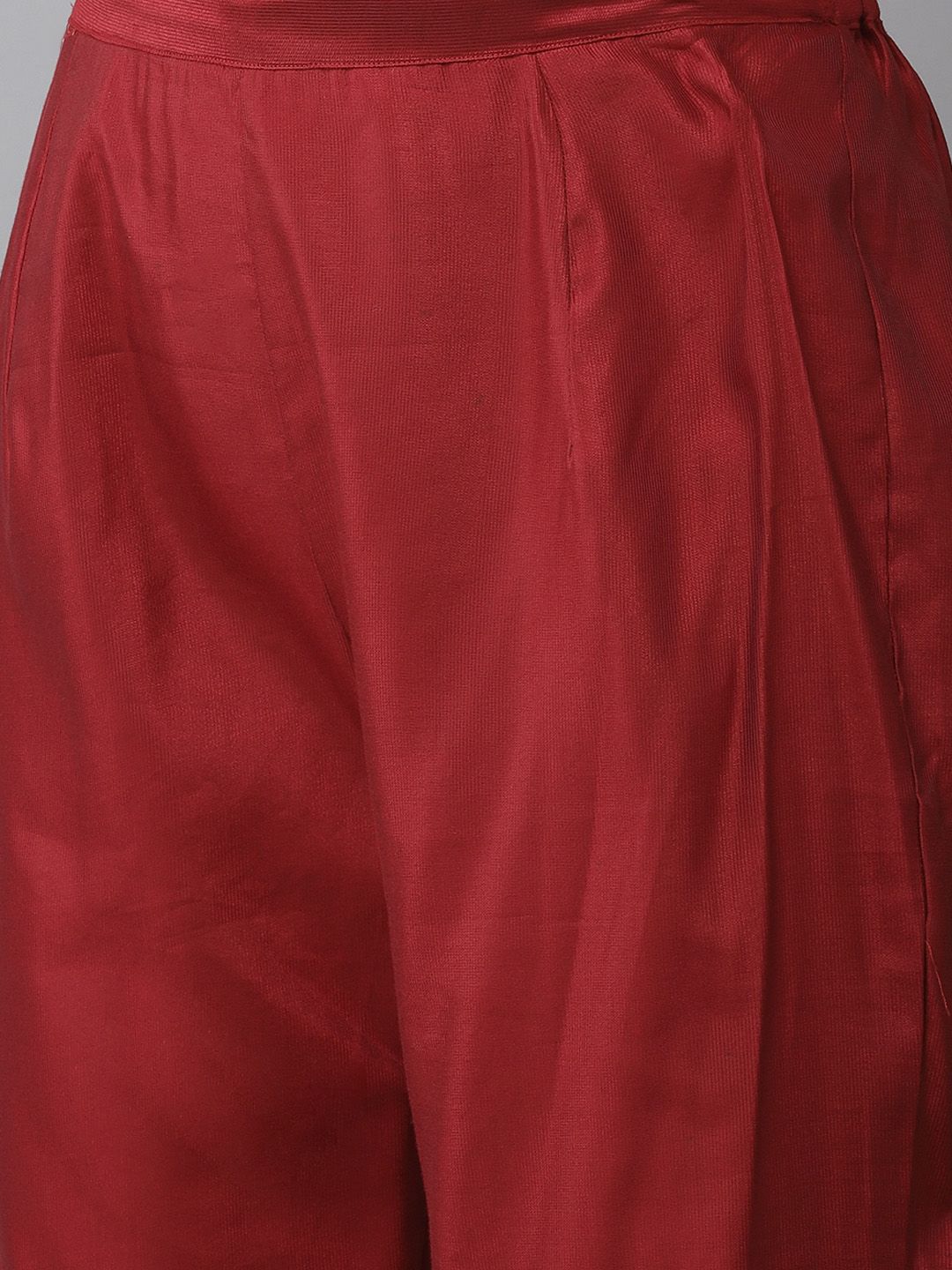 Indyancart IE Women Red & Black Kurta with Trousers & With Dupatta