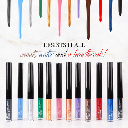 Just Herbs waterproof and smudge-proof Nutty Brown eyeliner pencil with a smooth, precise tip for defined eye looks.