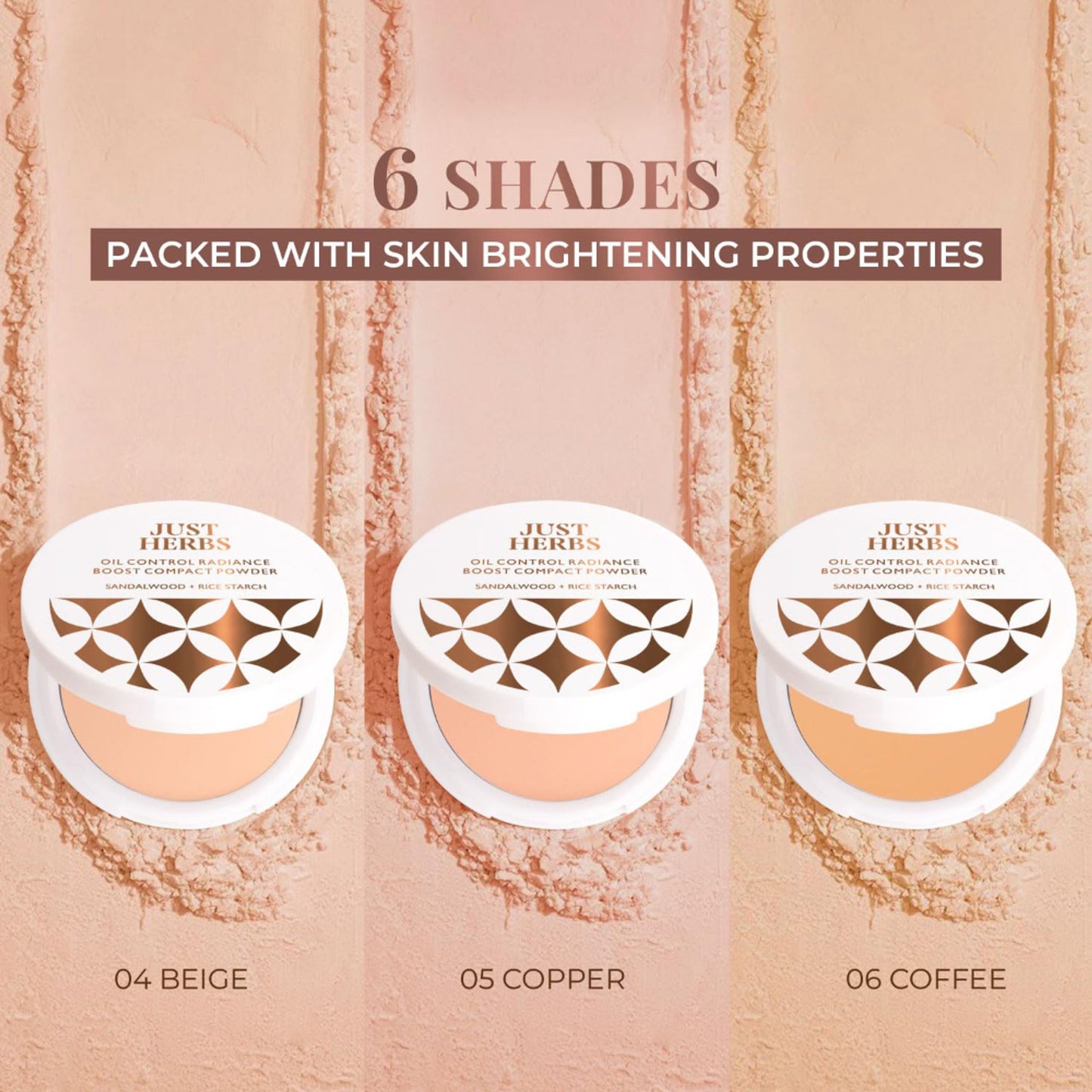 Just Herbs Oil Control Radiance Booster Age Defying Compact Powder - Porcelain