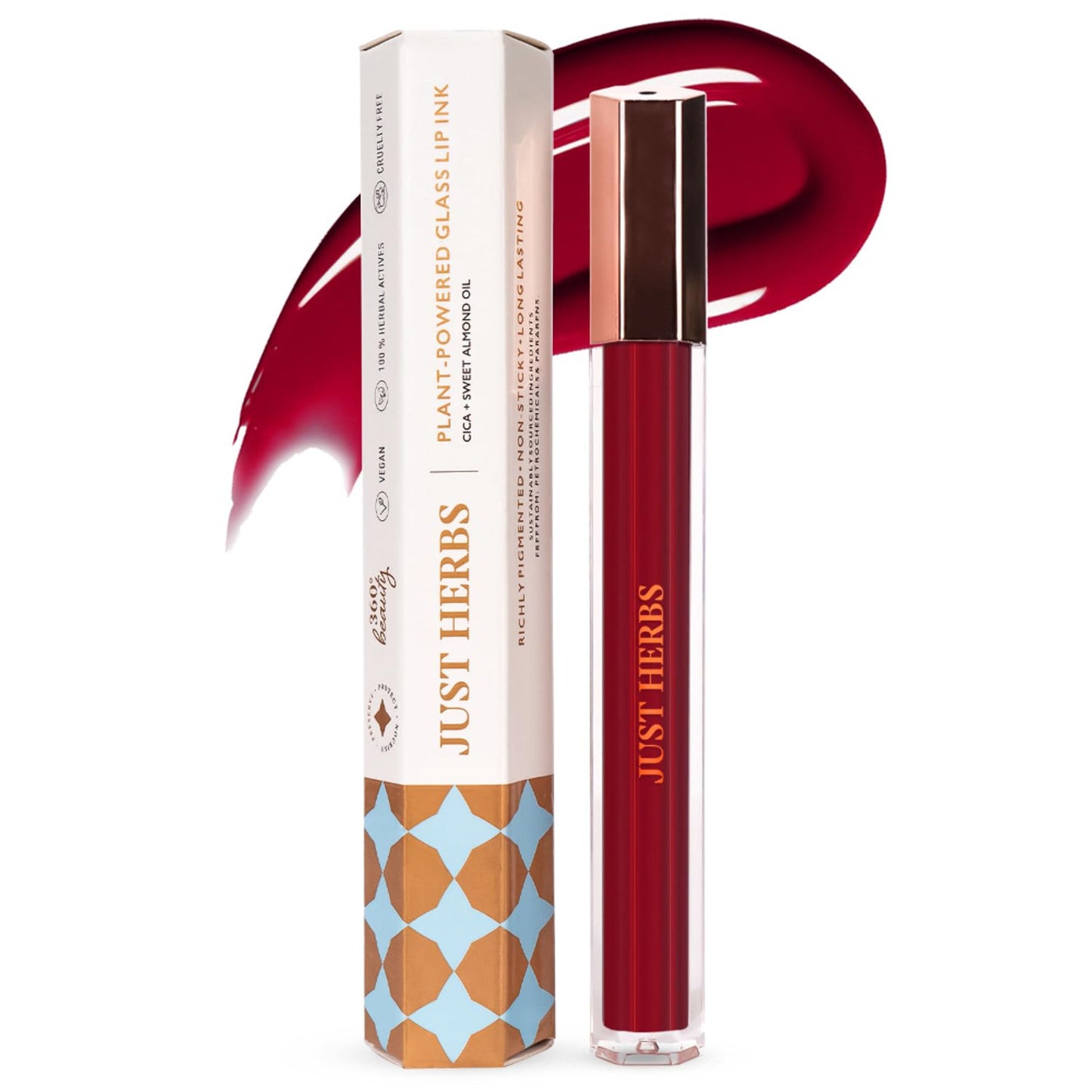 Just Herbs Plant-Powered Glossy Glass Lip Ink Long Stay Liquid Lipstick - Frosty Berry